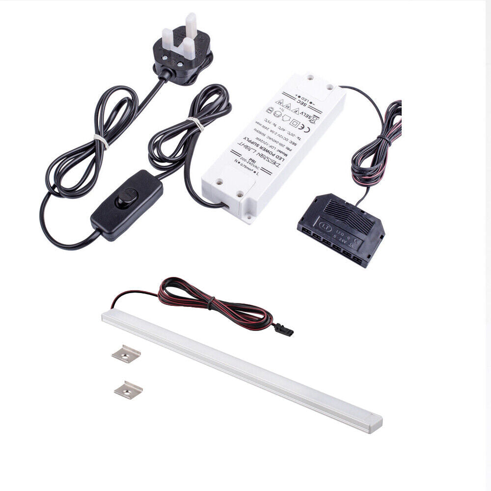 Aluminium Profile Kitchen LED Light Under Cabinet Shelf Cupboard 12V Lighting