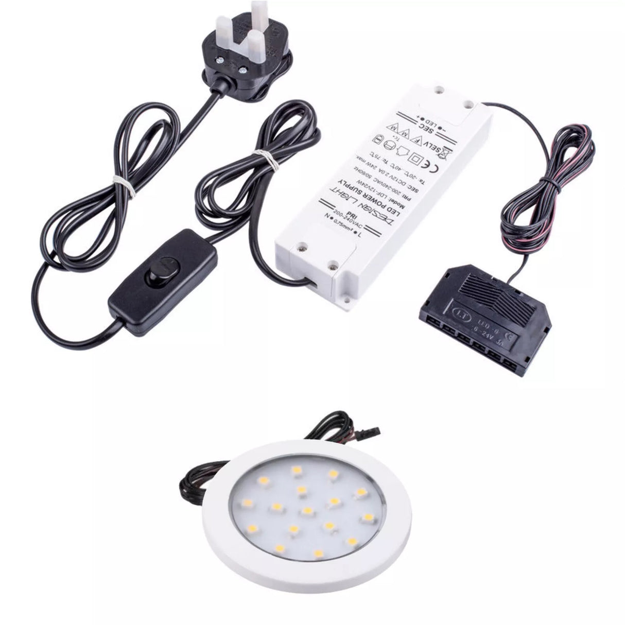 White Under Cabinet LED Light - Orbit 12V LED Warm/Cool White for Campervan, Kitchen, Wardrobe, Cabinet