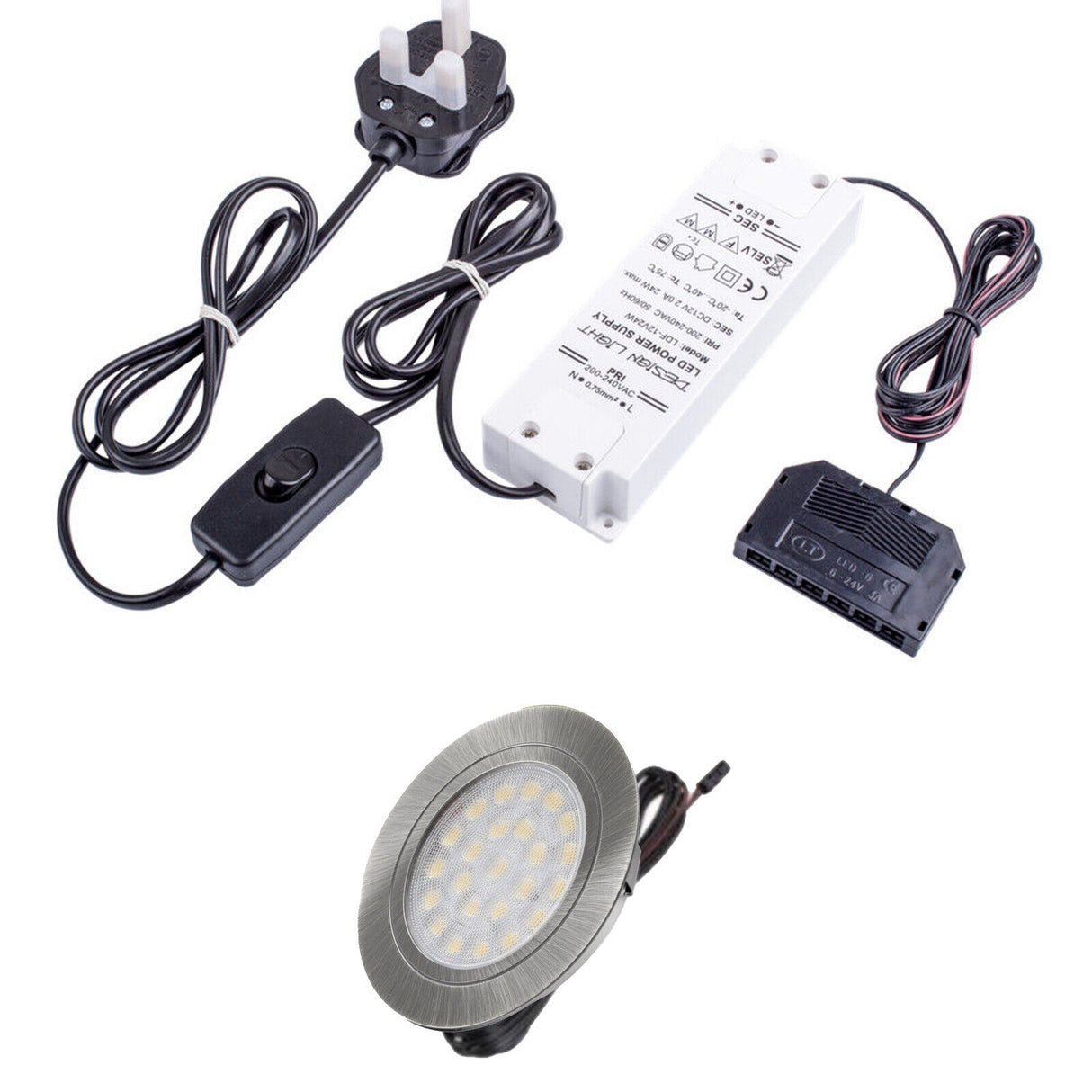 12V Kitchen Recessed LED Light Under Cabinet Shelf Cupboard Kit/Set Furniture