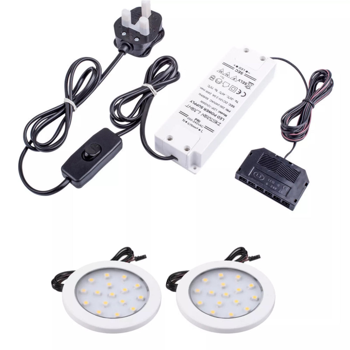 White Under Cabinet LED Light - Orbit 12V LED Warm/Cool White for Campervan, Kitchen, Wardrobe, Cabinet