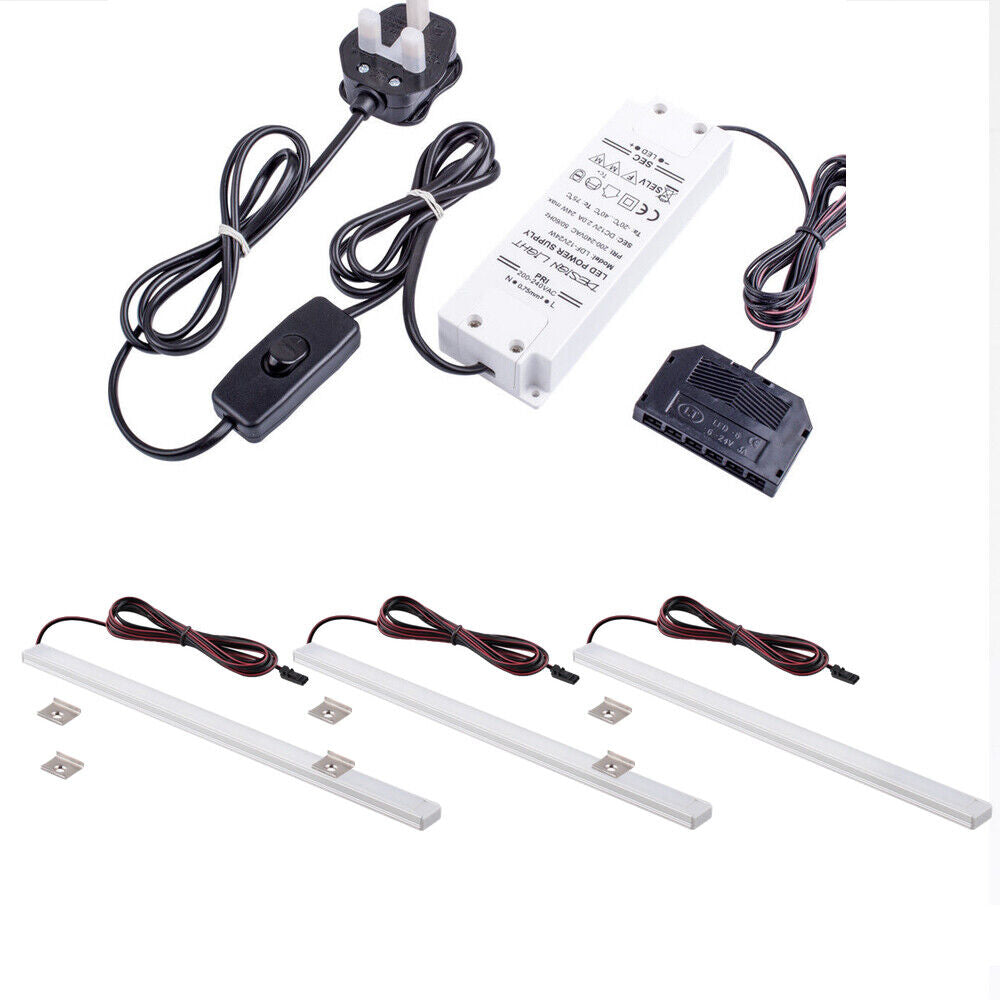 Aluminium Profile Kitchen LED Light Under Cabinet Shelf Cupboard 12V Lighting