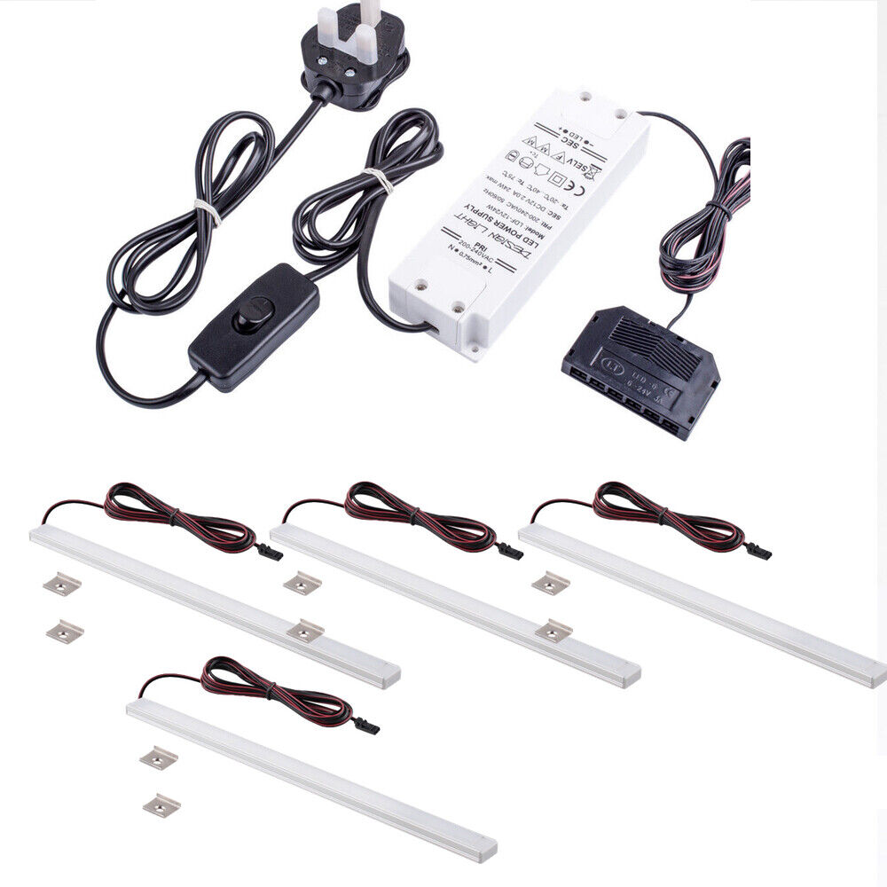 Aluminium Profile Kitchen LED Light Under Cabinet Shelf Cupboard 12V Lighting