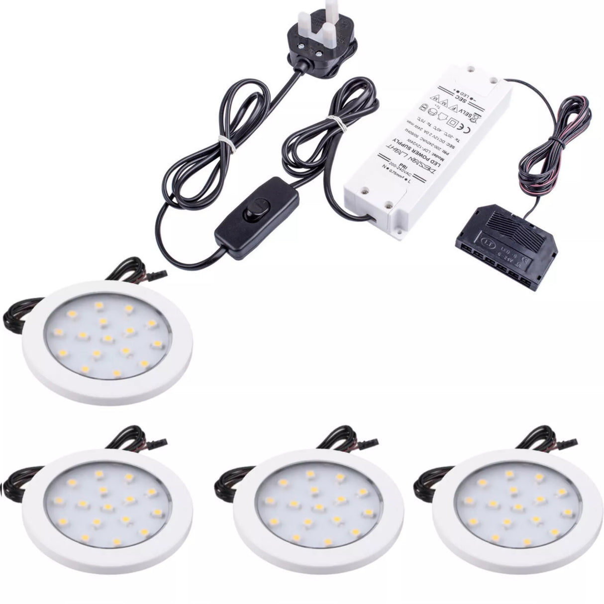 White Under Cabinet LED Light - Orbit 12V LED Warm/Cool White for Campervan, Kitchen, Wardrobe, Cabinet