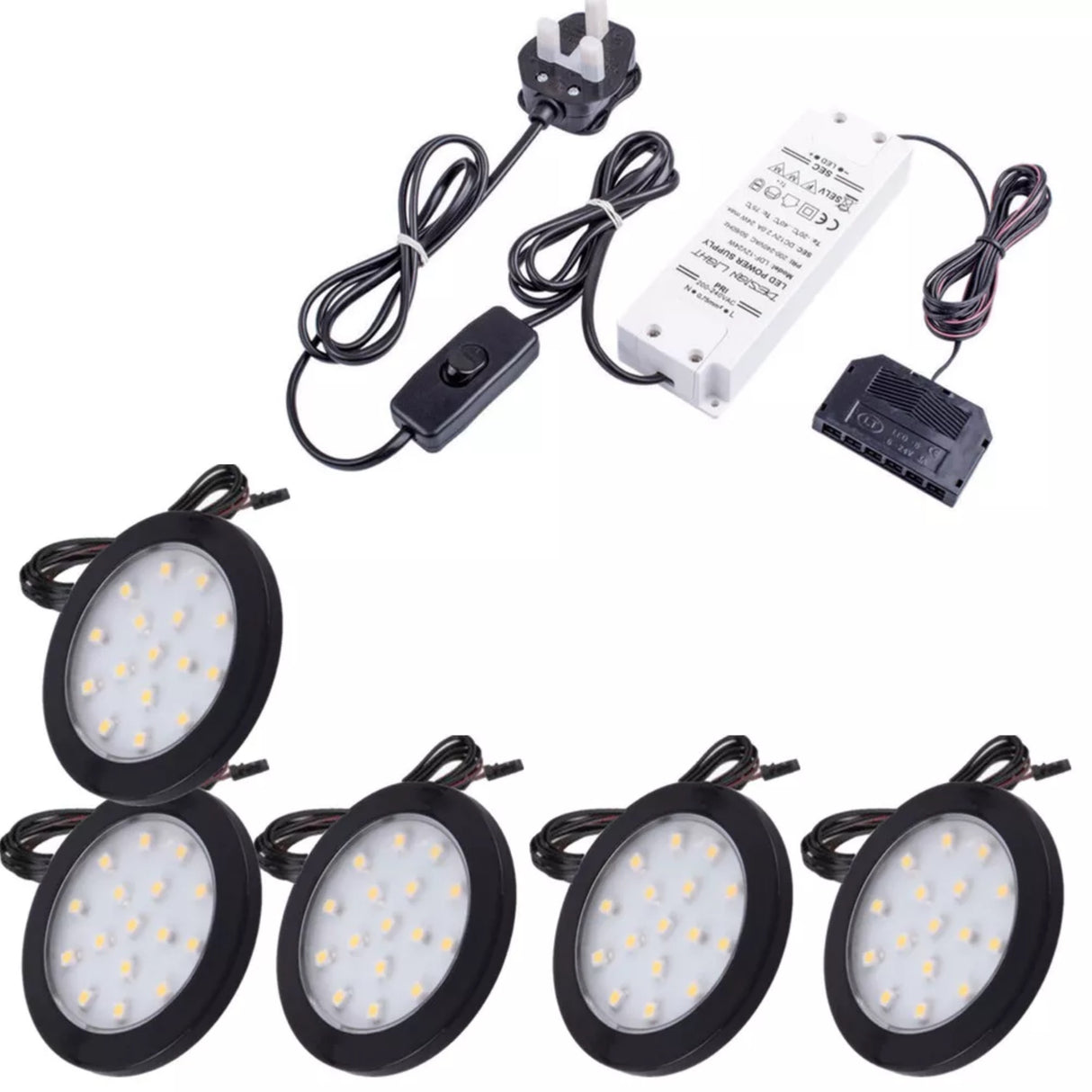 Black Under Cabinet LED Light - Orbit 12V LED Warm/Cool White for Campervan, Kitchen, Wardrobe, Cabinet