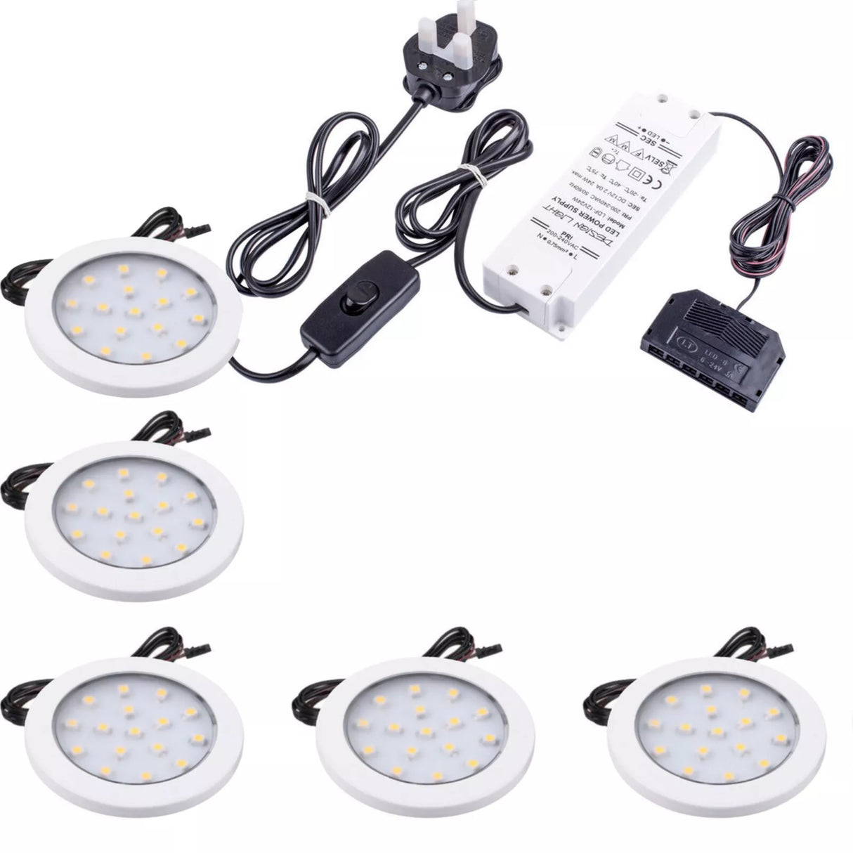 White Under Cabinet LED Light - Orbit 12V LED Warm/Cool White for Campervan, Kitchen, Wardrobe, Cabinet