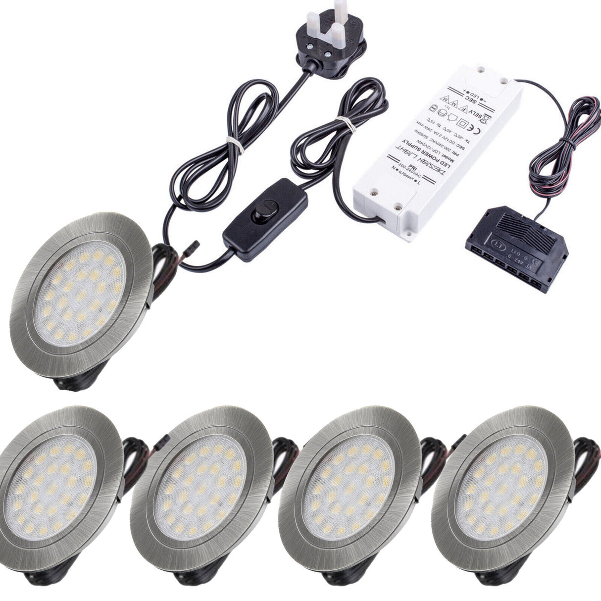 12V Kitchen Recessed LED Light Under Cabinet Shelf Cupboard Kit/Set Furniture