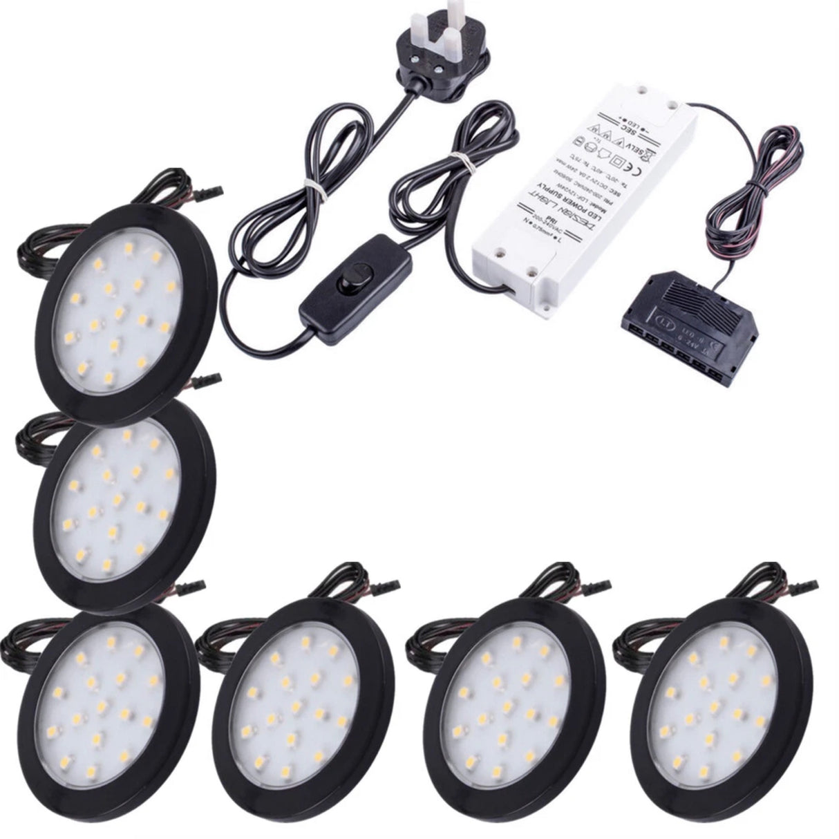 Black Under Cabinet LED Light - Orbit 12V LED Warm/Cool White for Campervan, Kitchen, Wardrobe, Cabinet