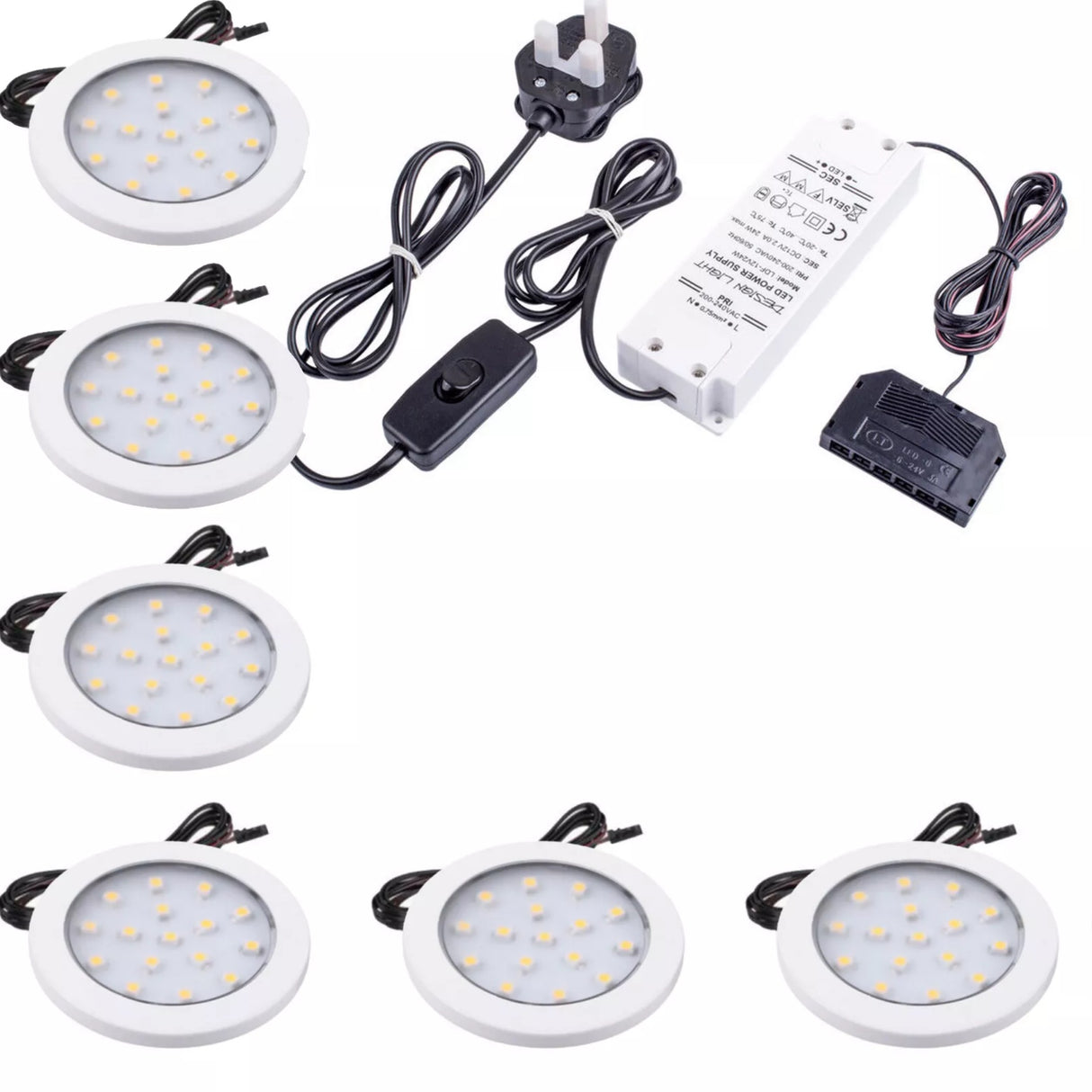 White Under Cabinet LED Light - Orbit 12V LED Warm/Cool White for Campervan, Kitchen, Wardrobe, Cabinet