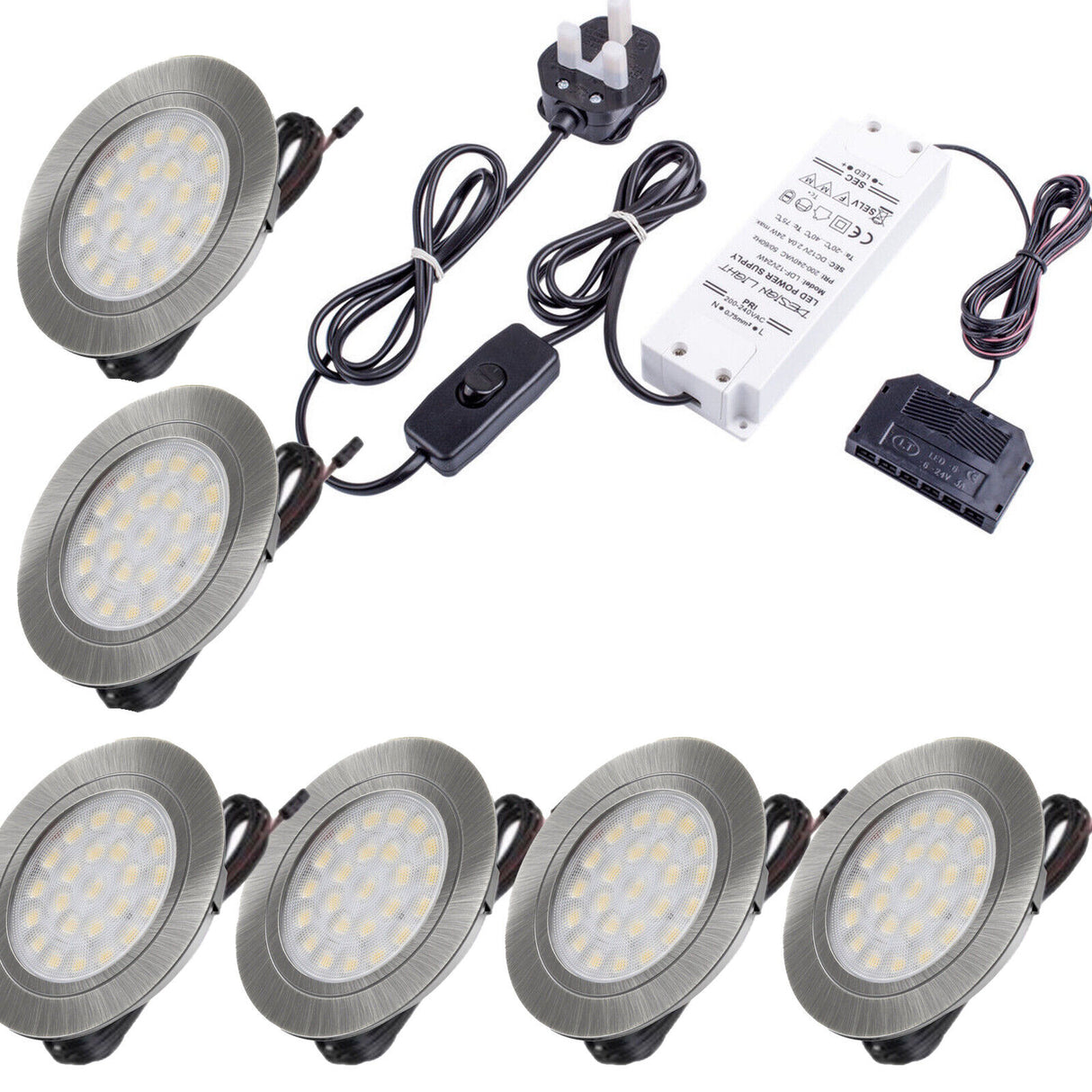 12V Kitchen Recessed LED Light Under Cabinet Shelf Cupboard Kit/Set Furniture