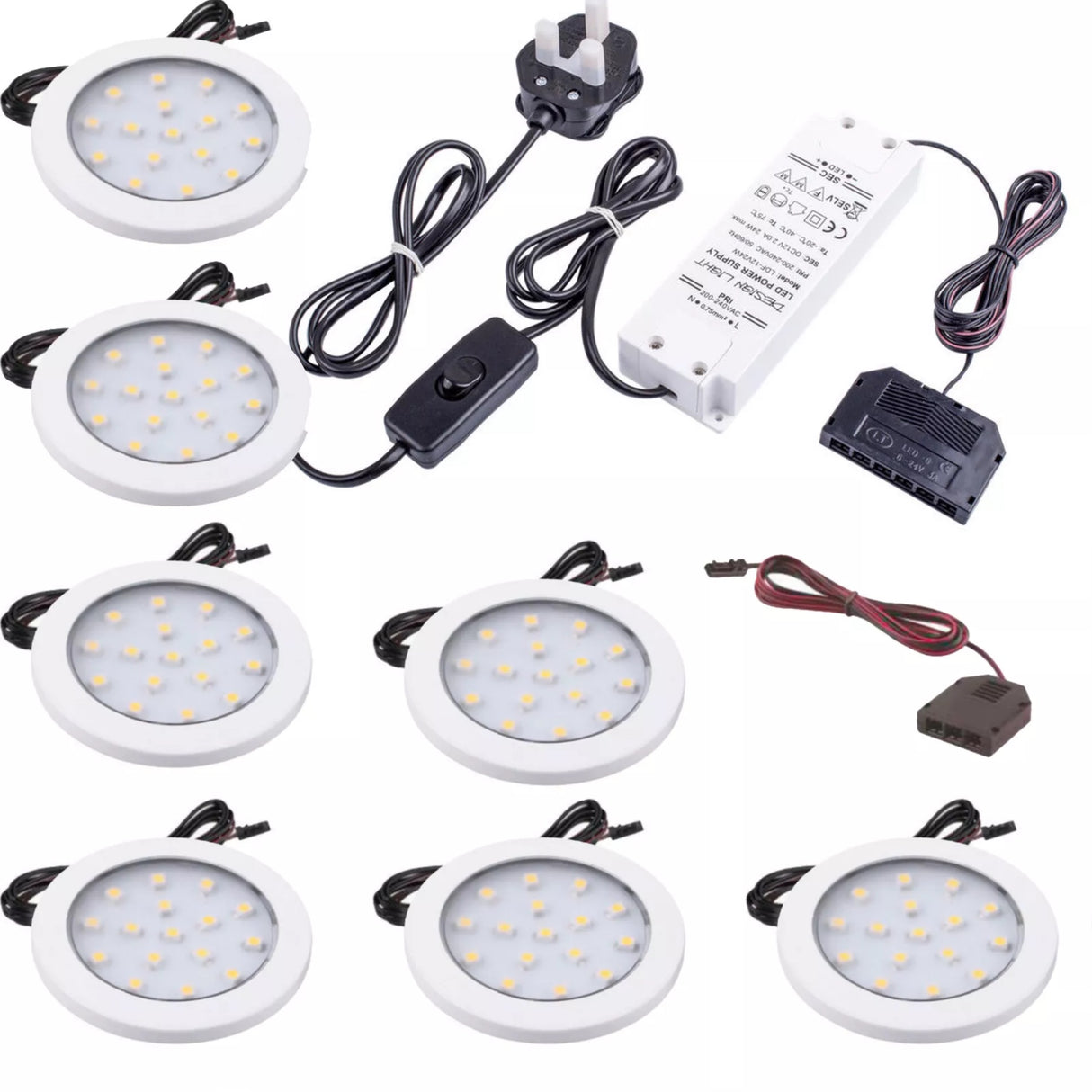 White Under Cabinet LED Light - Orbit 12V LED Warm/Cool White for Campervan, Kitchen, Wardrobe, Cabinet