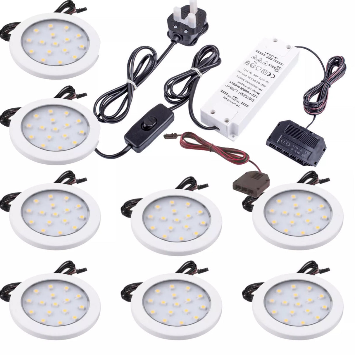 White Under Cabinet LED Light - Orbit 12V LED Warm/Cool White for Campervan, Kitchen, Wardrobe, Cabinet