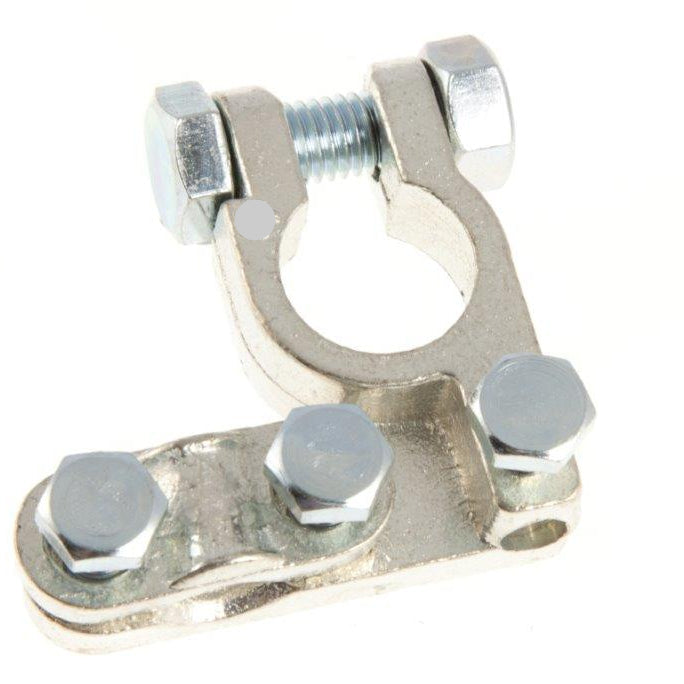 Brass Battery Terminal with 3 Bolts Tin Plated Negative