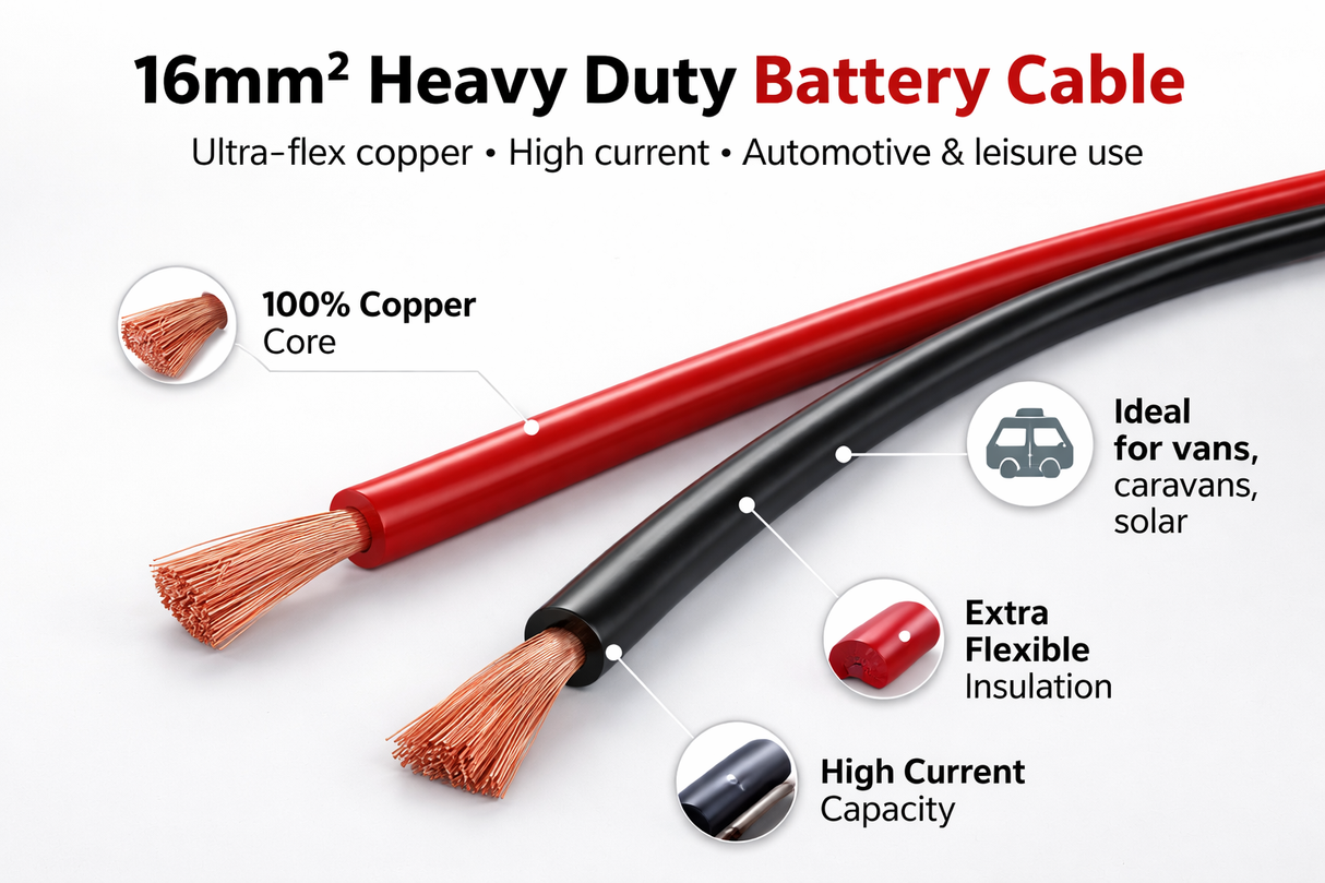 MKGT 16mm² (110 Amp) Hi-Flex Battery Starter/Welding Flexible PVC Cable Wire