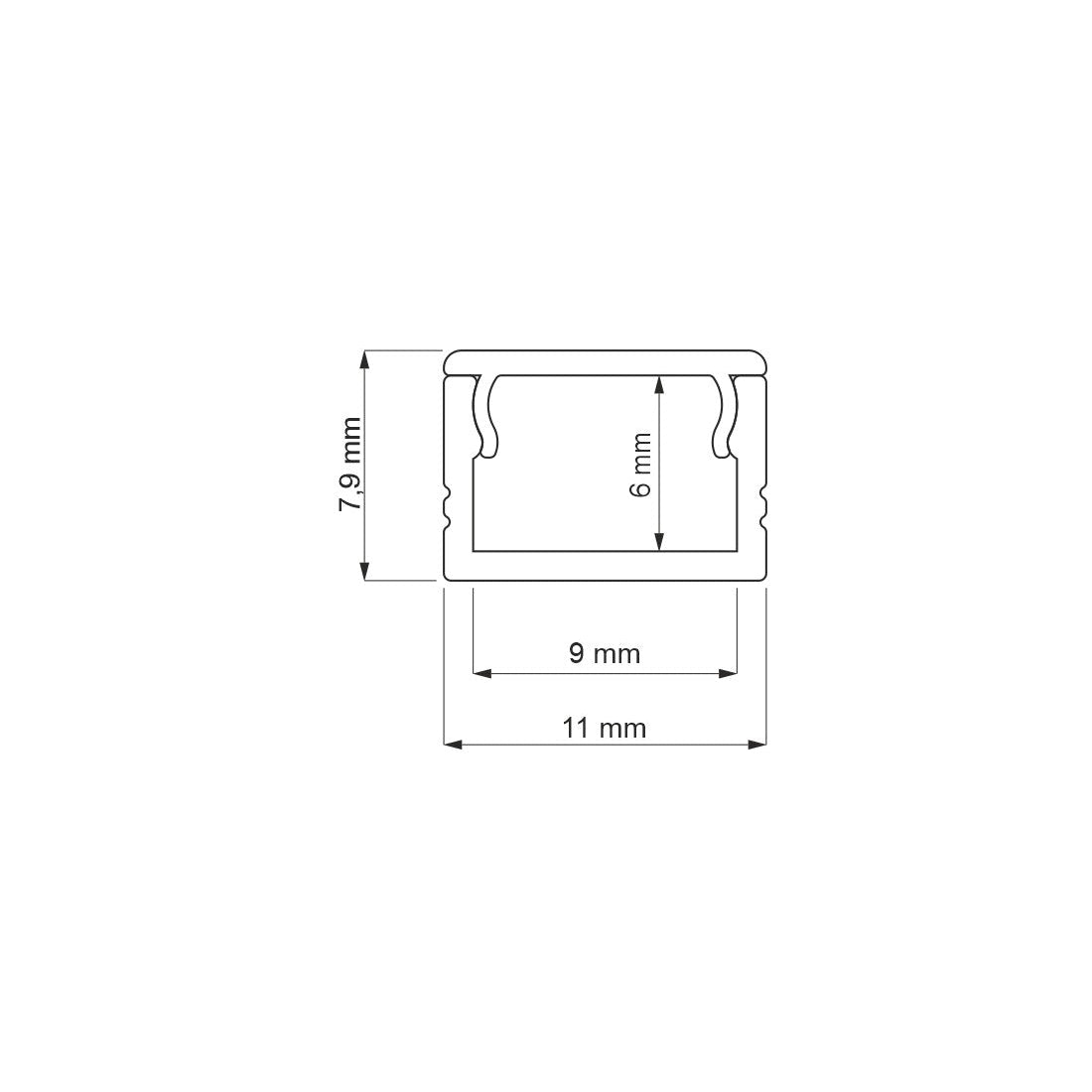 Aluminum LED Profile MINI 2m Strip | Surface Mounted Channel