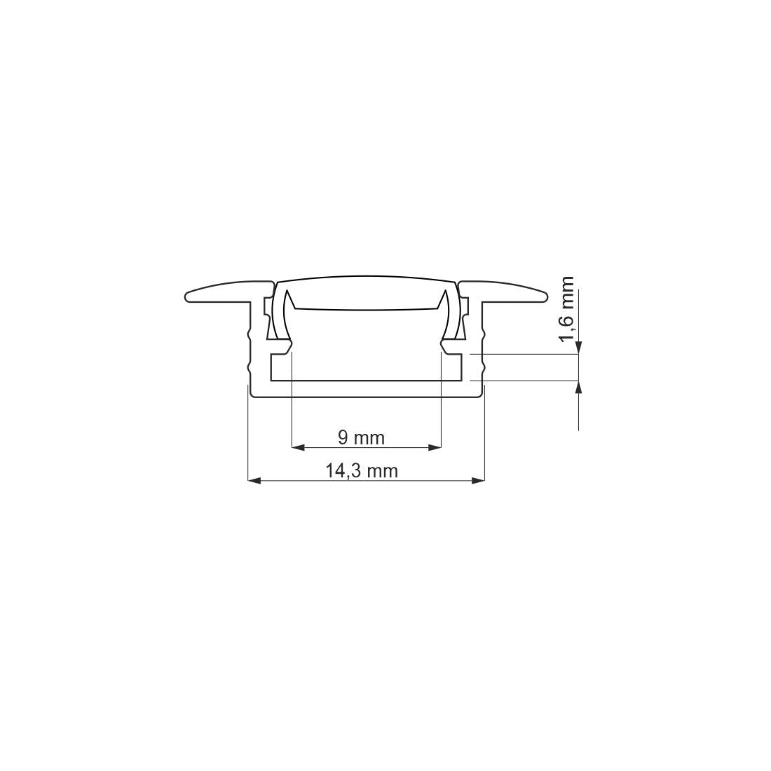 Aluminum Profile INLINE MINI XL 1m | Recessed Mounted