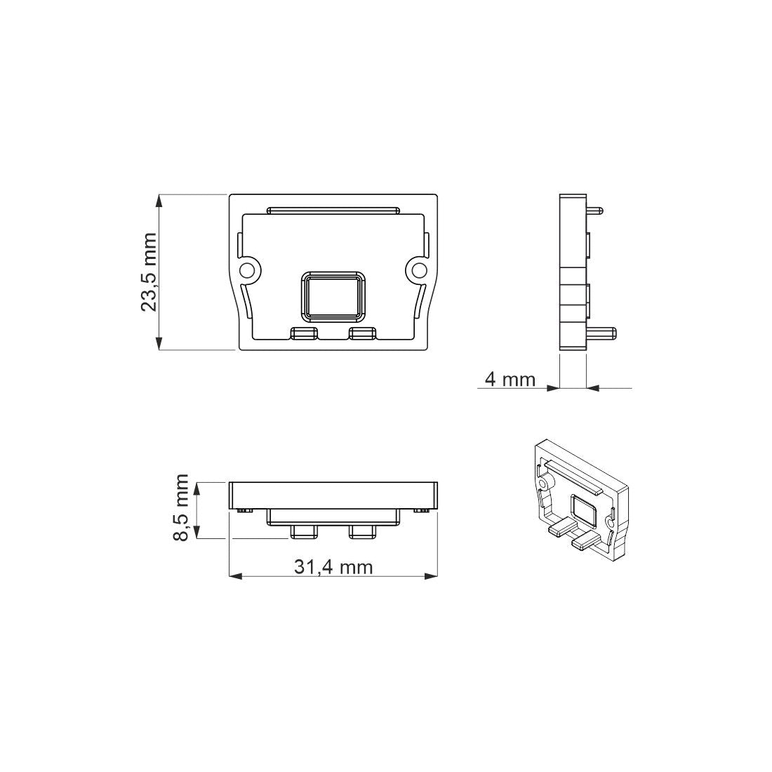 End Cap for JAPET LED Profile