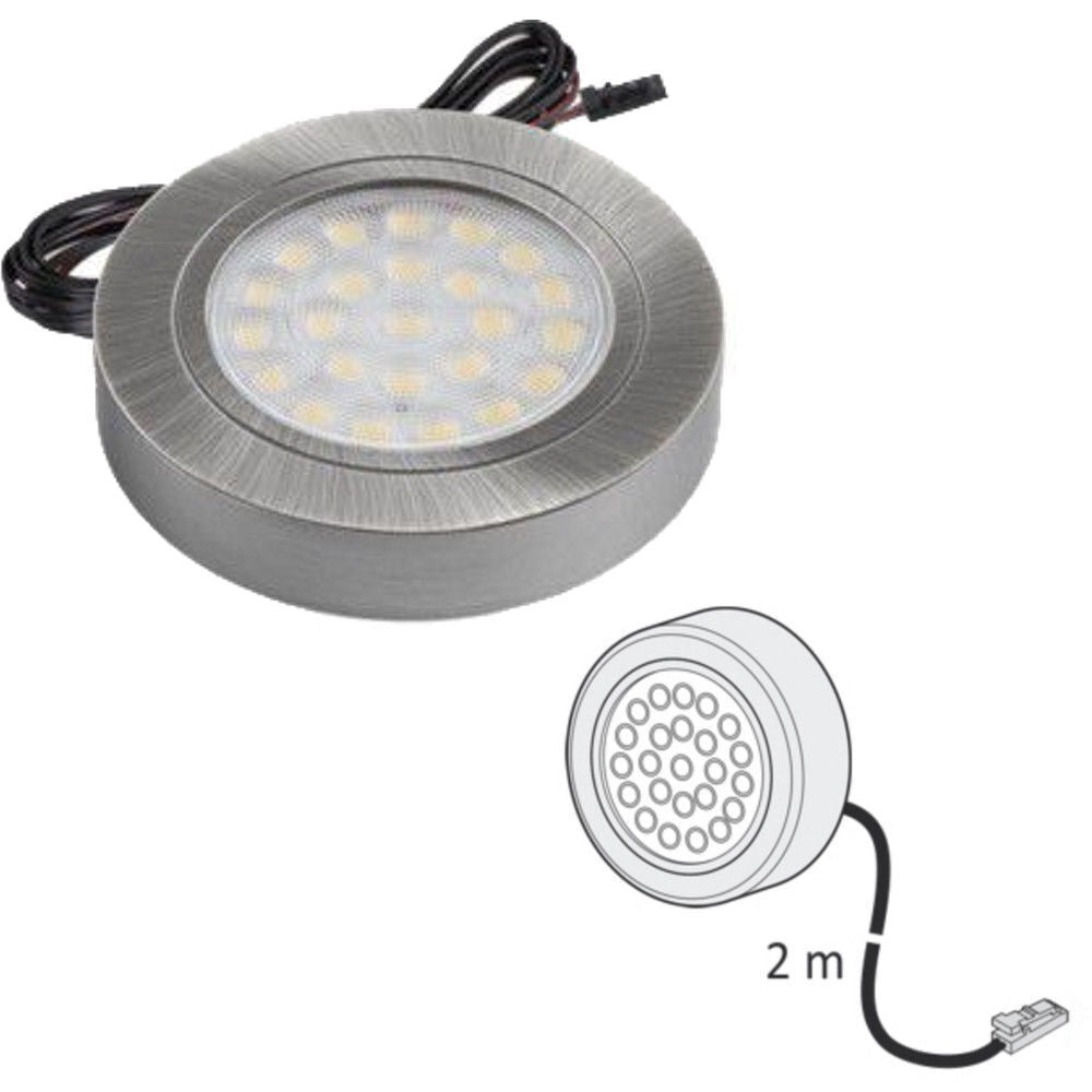 Kitchen 2W LED Light Under Cabinet Shelf Cupboard Round Light Kit/Set Furniture