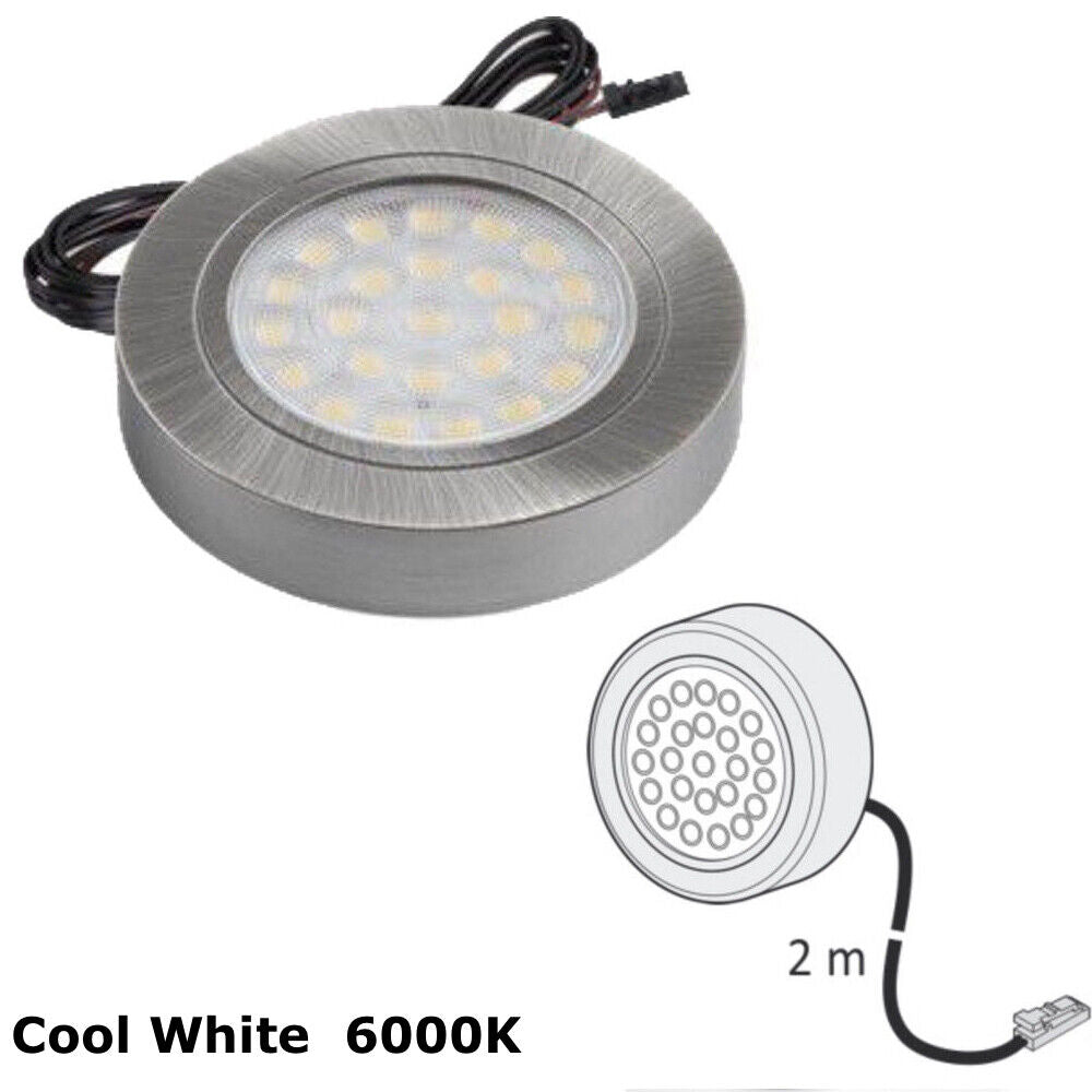 Kitchen 2W LED Light Under Cabinet Shelf Cupboard Round Light Kit/Set Furniture