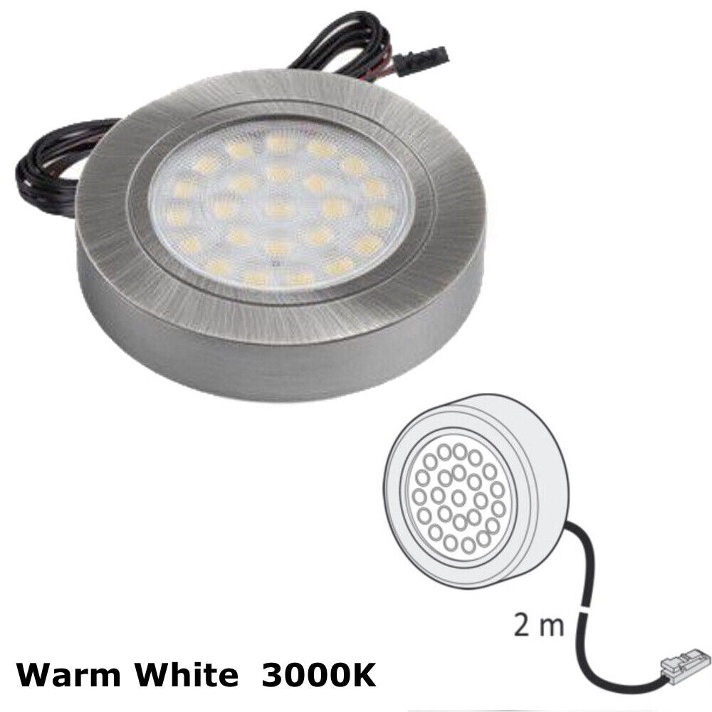 Kitchen 2W LED Light Under Cabinet Shelf Cupboard Round Light Kit/Set Furniture