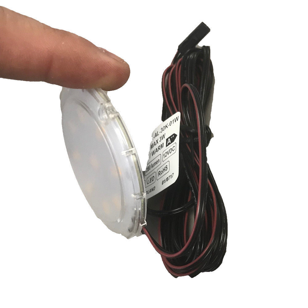 Black Under Cabinet LED Light - Orbit 12V LED Warm/Cool White for Campervan, Kitchen, Wardrobe, Cabinet