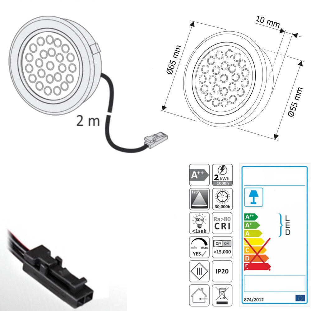 12V Kitchen Recessed LED Light Under Cabinet Shelf Cupboard Kit/Set Furniture