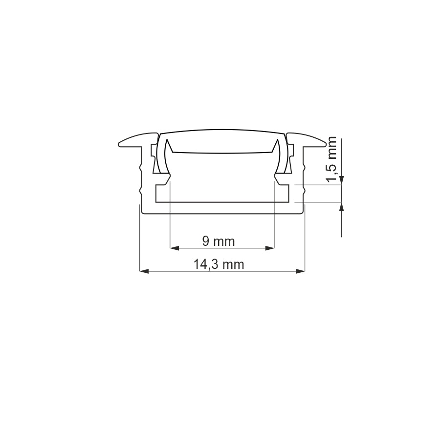 Aluminum Profile INLINE MINI 1m | Recessed Mounted