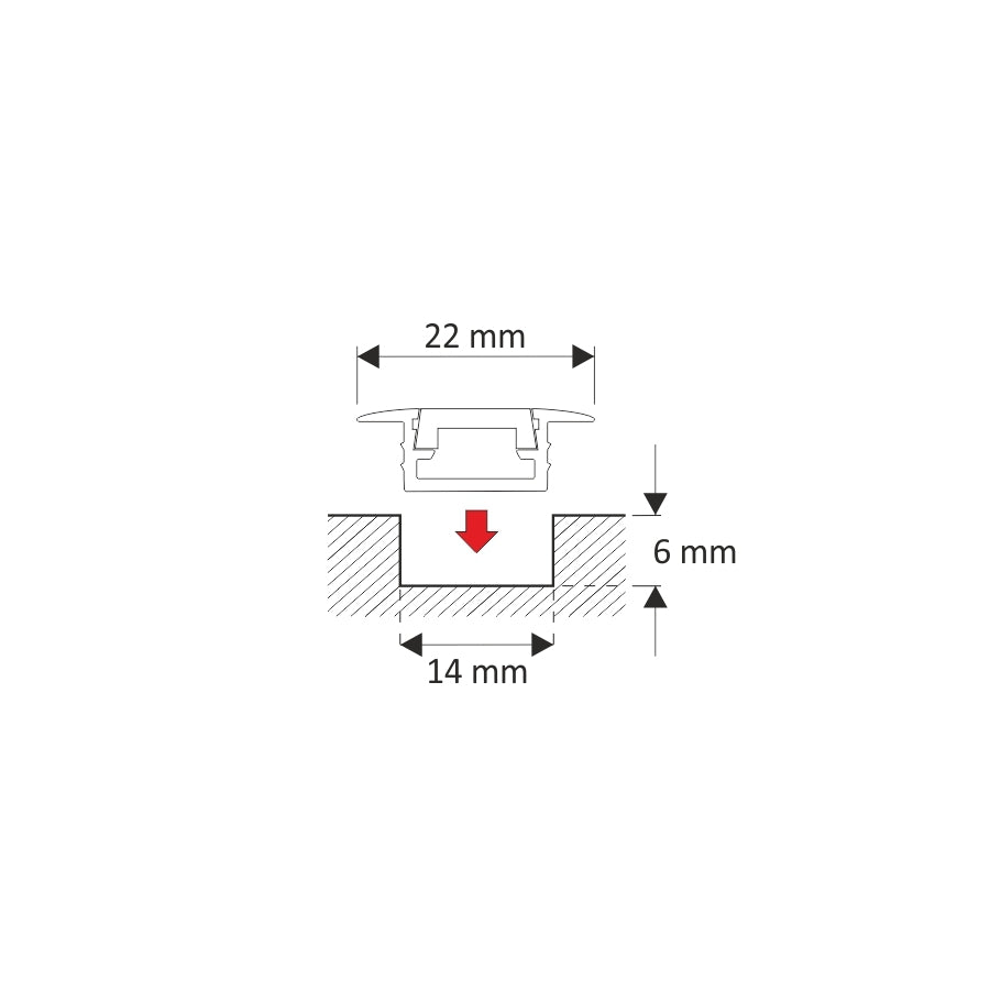 Aluminum Profile INLINE MINI XL 1m | Recessed Mounted