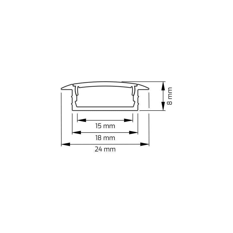 Aluminum Profile INLINE Z 2m | Recessed Mounted Channel