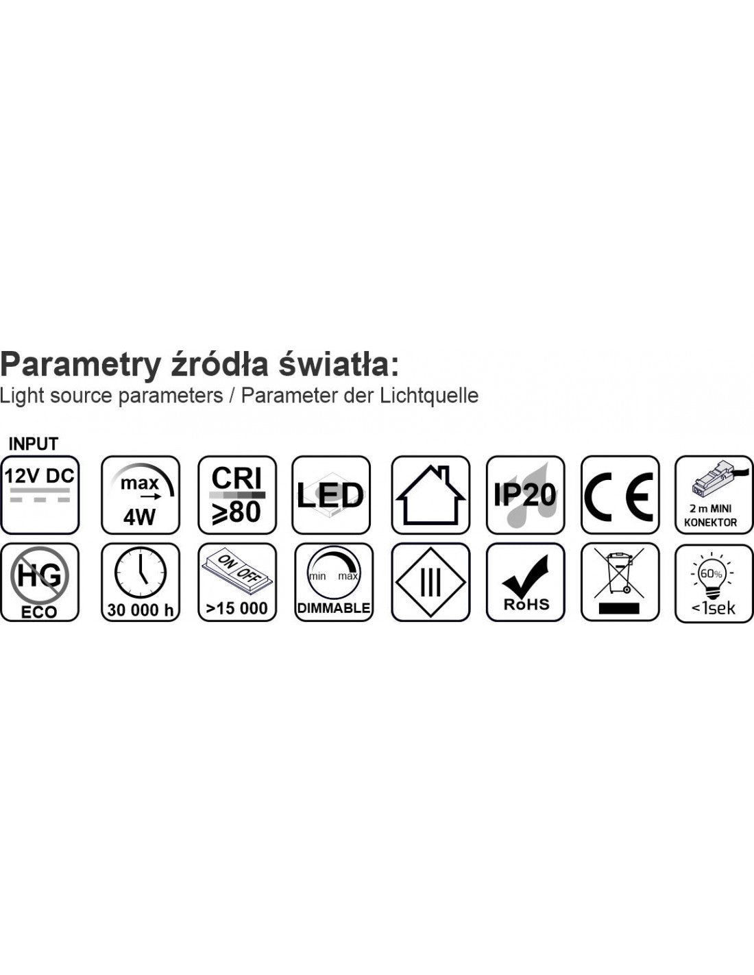 PUPIL 4W LED under-cabinet luminaire