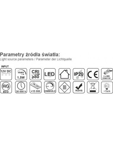 Square 2 Under Cabinet LED Light – 1.5W Slim Luminaire