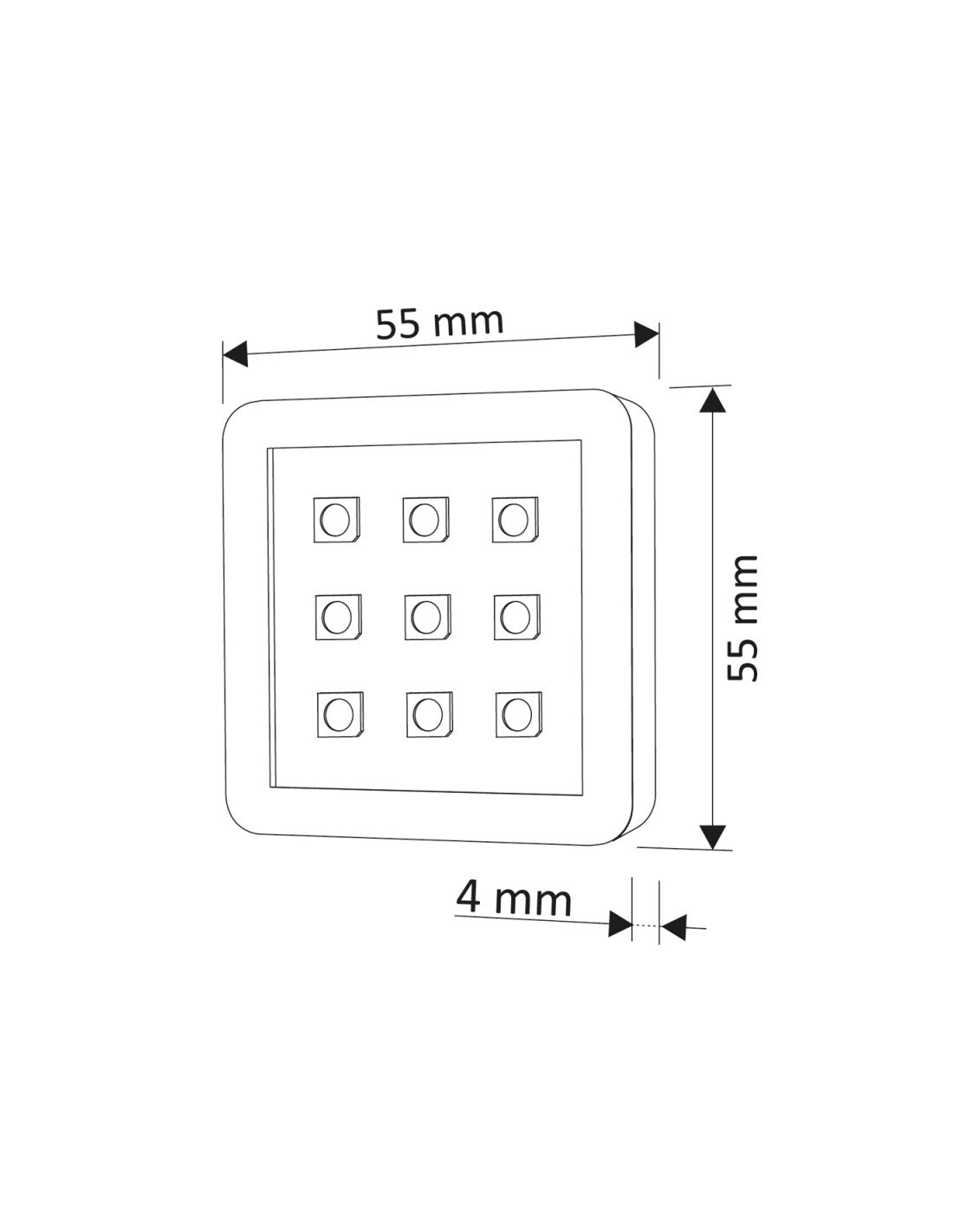 Square RGB LED Under Cabinet Light – 2W