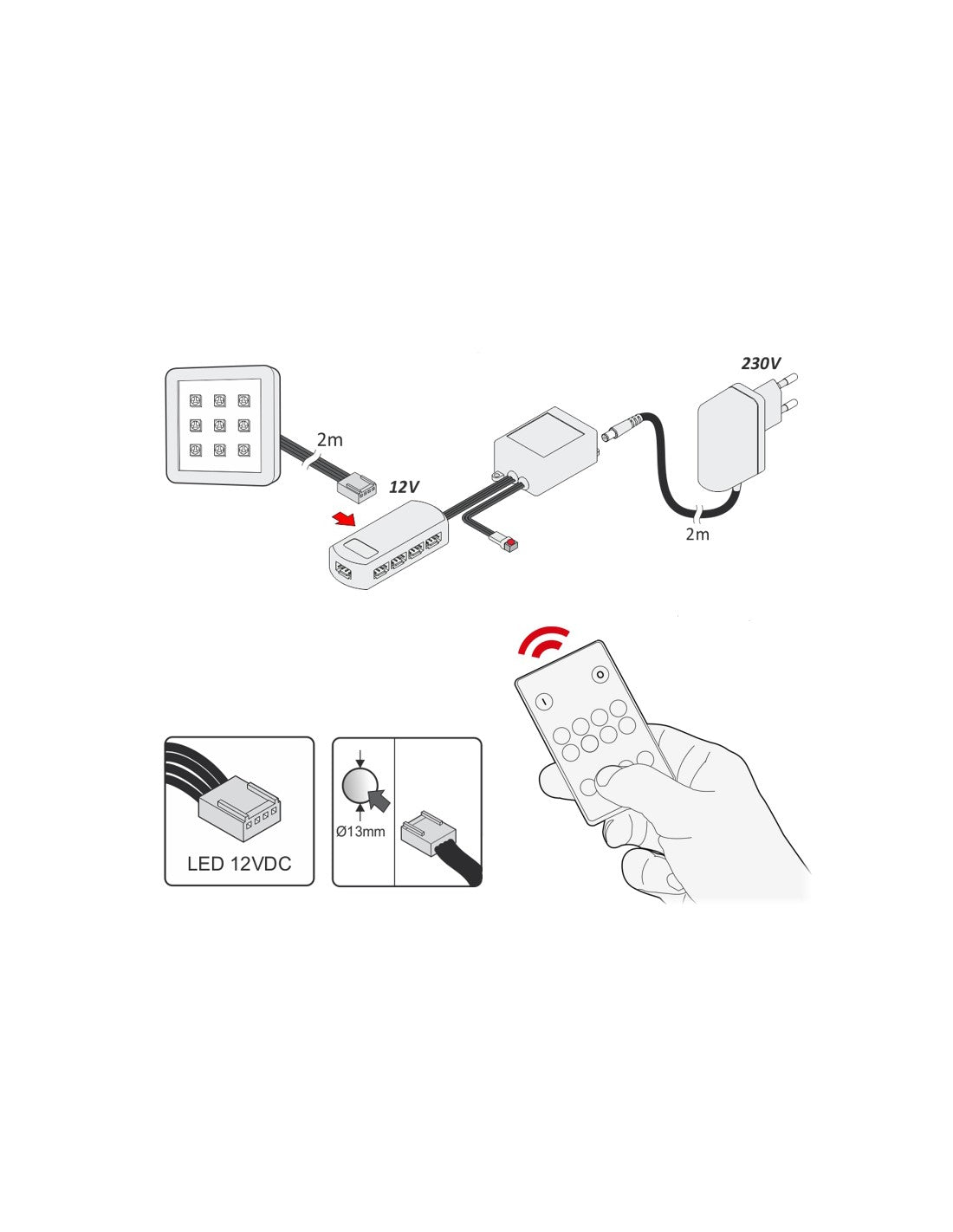 Square RGB LED Under Cabinet Light – 2W