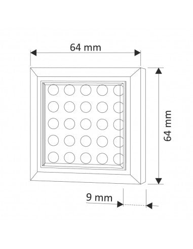 Square XL LED Under Cabinet Light – 2W Energy-Efficient Lighting