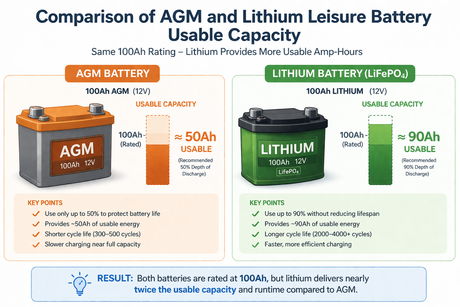 Lithium vs AGM Campervan Battery Comparison | Pros, Cons & Runtime Differences