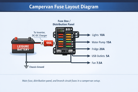 Campervan Fuse Size Chart UK: 12V Fuse Ratings, Blade Fuses & Battery Protection