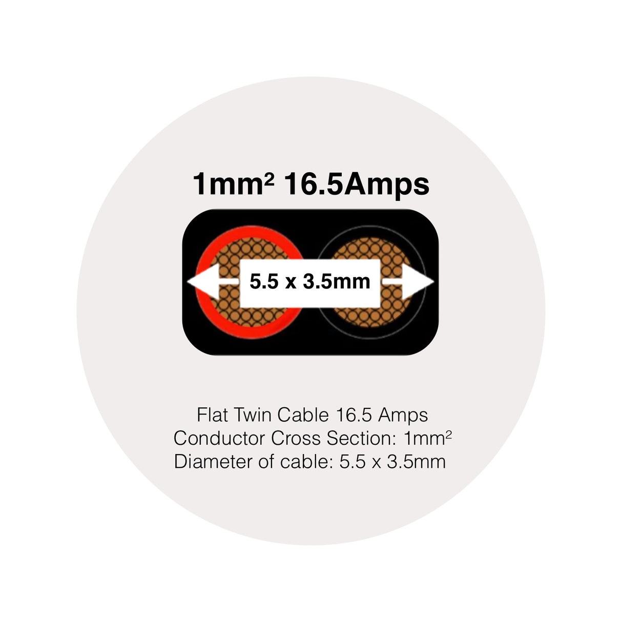 2 Core Cable 1.0mm² 16.5Amps Flat Twin Red/Black 12V Auto Car Boat Automotive Wire