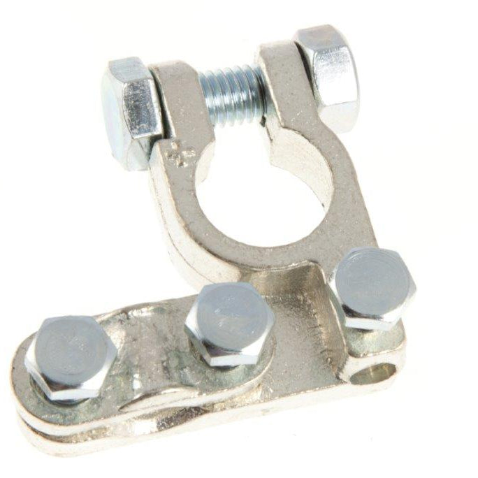 Brass Battery Terminal with 3 Bolts Tin Plated Positive