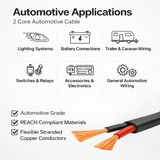 MKGT 2 Core Flat Twin 12V Automotive Cable Wire Red/Black 4.5mm² 42A