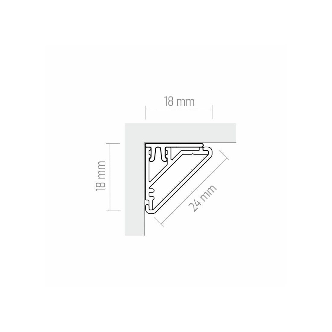 LED Strip Channel - CORNER LINE Profile 1m