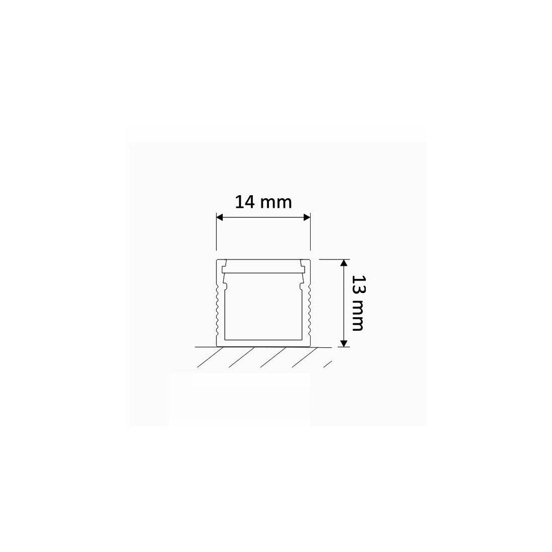 Aluminum LED Profile LINE 1m Strip | Surface Mounted