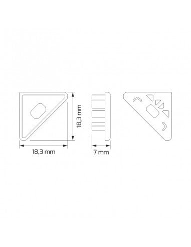 End Cap for CORNER LINE Profile