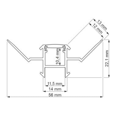 Ceramic Line W Tile Profile for LED Strip | Architectural LED Channel