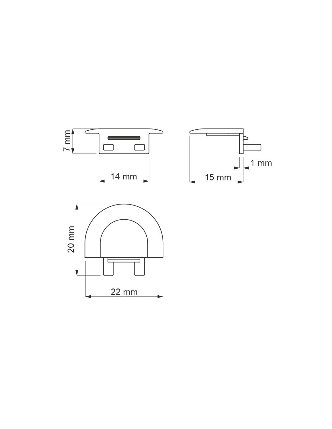 End Cap for INLINE MINI XL LED Profile