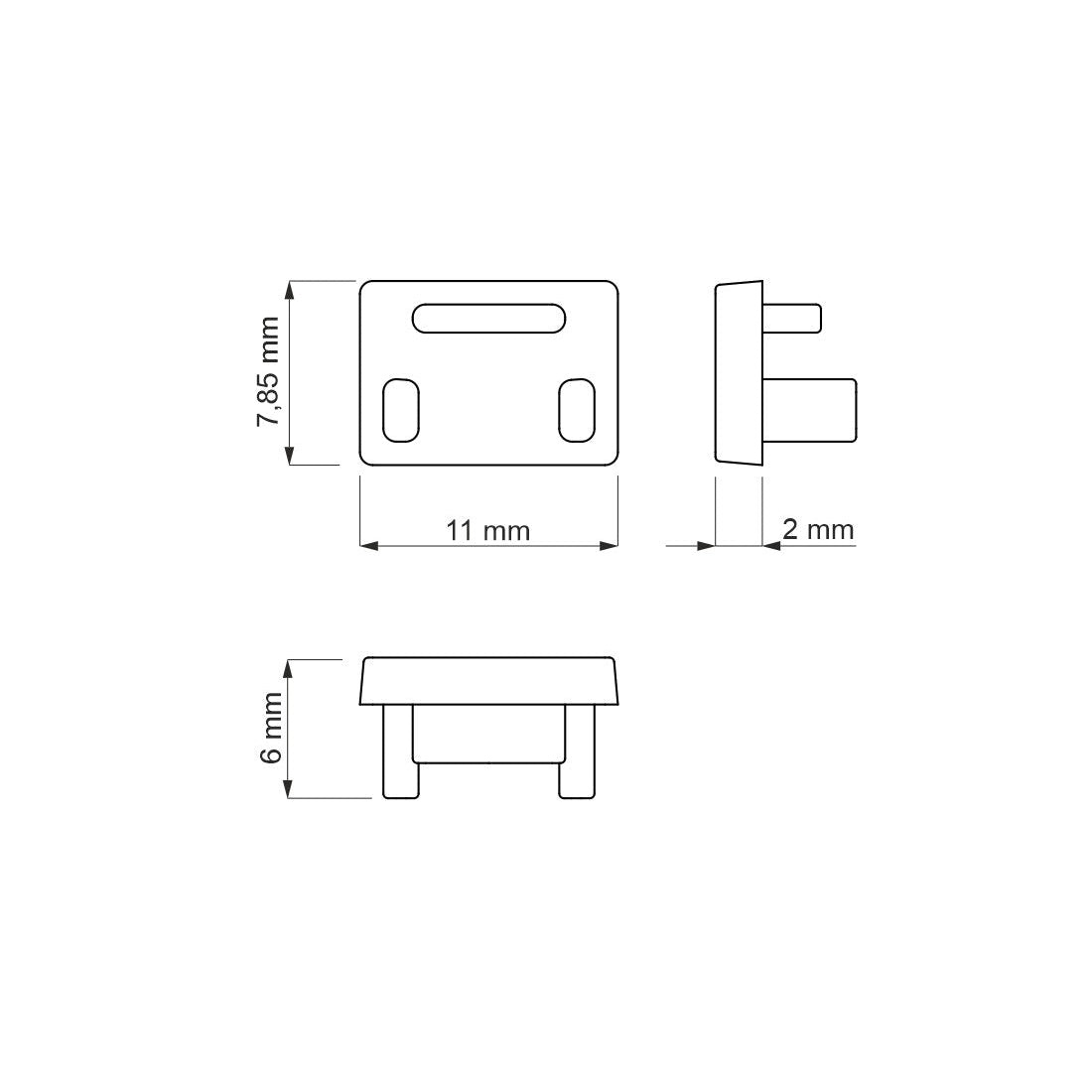 End Cap for LINE MICRO LED Profile