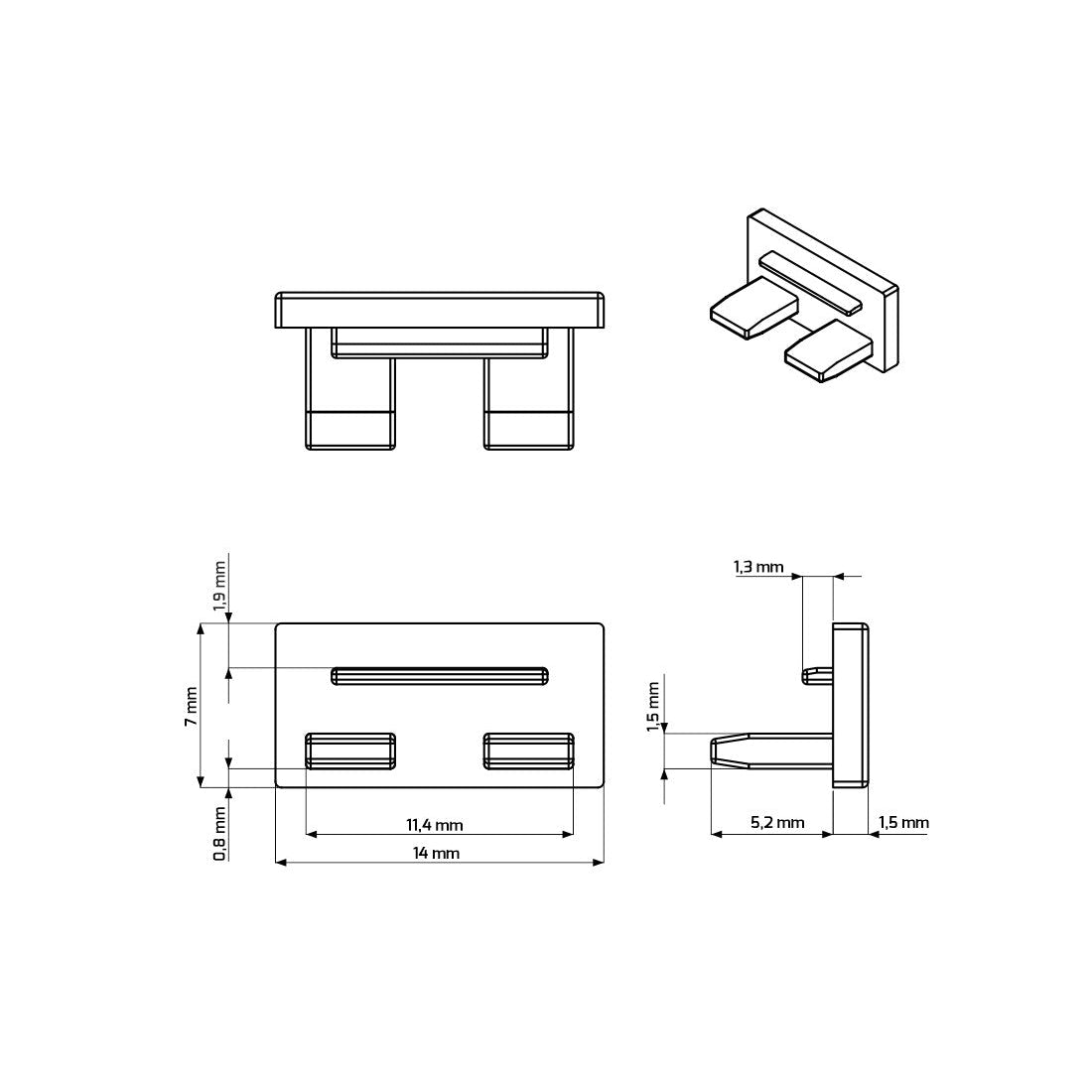 End Cap for LINE MINI LED Profile