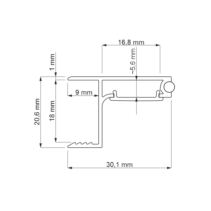 LED aluminum profile SKYLINE 2m For Furniture Board