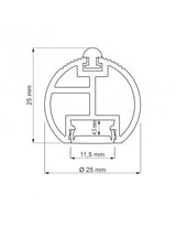 1m RAILING PLUS Round Profile for LED strip | Wardrobe Rail