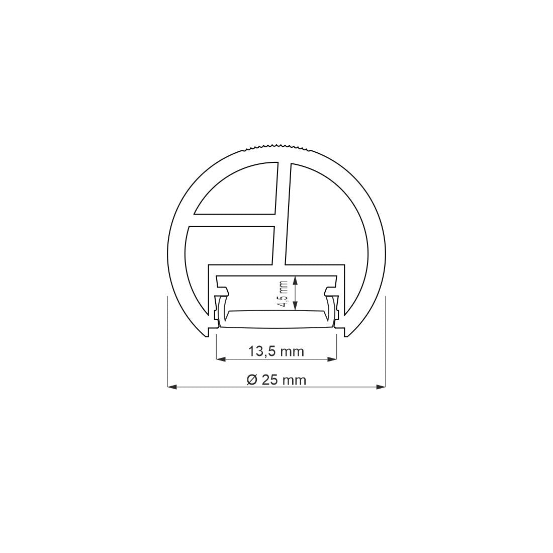 Railing Aluminum LED Profile for Wardrobe 2m Strip