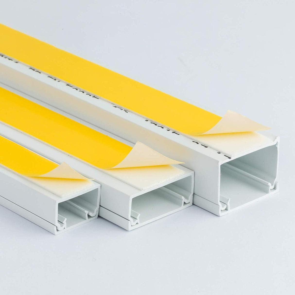 1 Meter Electrical Cable Trunking with Self Adhesive White Paintable PVC