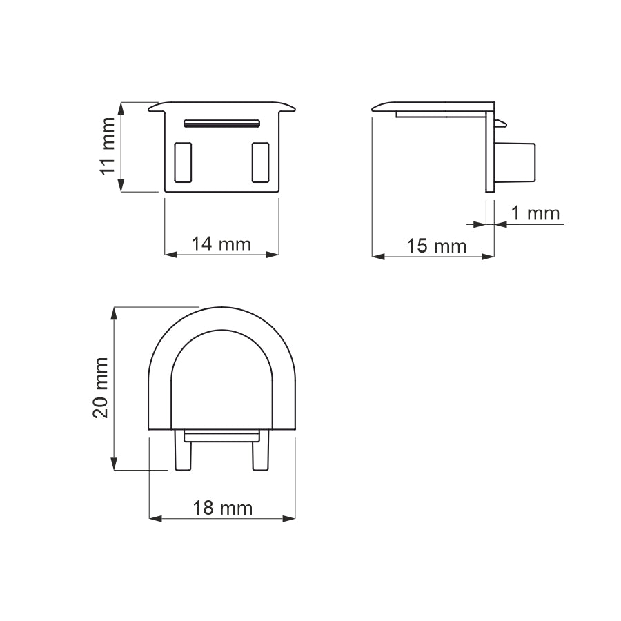 End Cap for INLINE LED Profile